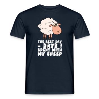 Days I Spent With My Sheep - Men's T-Shirt - navy - Front - AI Model Male 178 light (178cm)