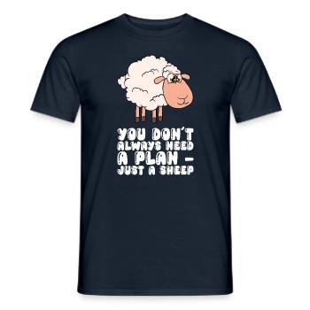You don't always need a plan, just a sheep - Men's T-Shirt - navy - Front - AI Model Male 178 light (178cm)