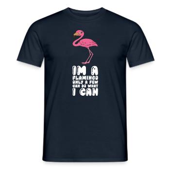 Funny flamingo graphics - Men's T-Shirt - navy - Front - AI Model Male 178 light (178cm)