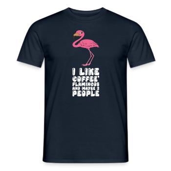 Funny flamingo graphics - Men's T-Shirt - navy - Front - AI Model Male 178 light (178cm)