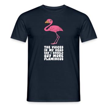 Drôles de graphismes flamants roses - T-shirt homme - marine - Devant - AI Model Male 178 light (178cm)