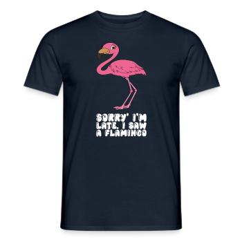 Funny flamingo graphics - Men's T-Shirt - navy - Front - AI Model Male 178 light (178cm)