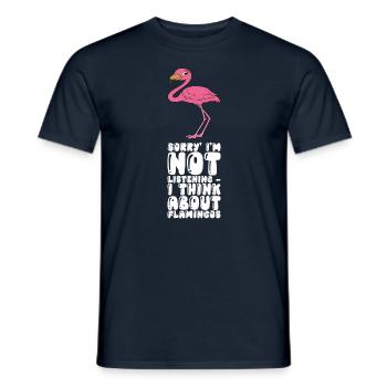 Funny flamingo graphics - Men's T-Shirt - navy - Front - AI Model Male 178 light (178cm)