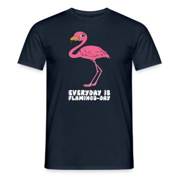 Drôles de graphismes flamants roses - T-shirt homme - marine - Devant - AI Model Male 178 light (178cm)