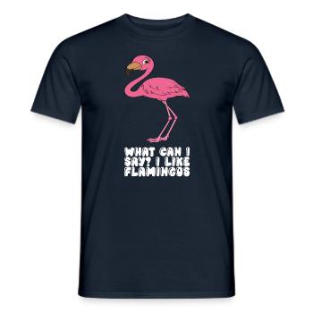 Funny flamingo graphics - Men's T-Shirt - navy - Front - AI Model Male 178 light (178cm)