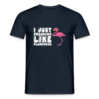 Drôles de graphismes flamants roses - T-shirt homme - marine - Devant - AI Model Male 178 light (178cm)