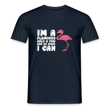 Drôles de graphismes flamants roses - T-shirt homme - marine - Devant - AI Model Male 178 light (178cm)