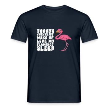 Funny flamingo graphics - Men's T-Shirt - navy - Front - AI Model Male 178 light (178cm)