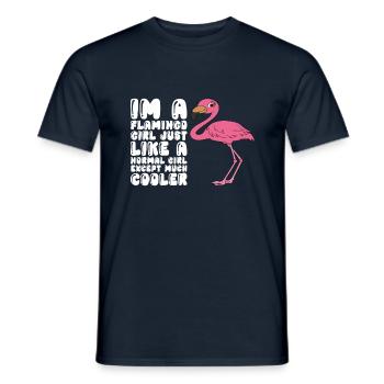Drôles de graphismes flamants roses - T-shirt homme - marine - Devant - AI Model Male 178 light (178cm)