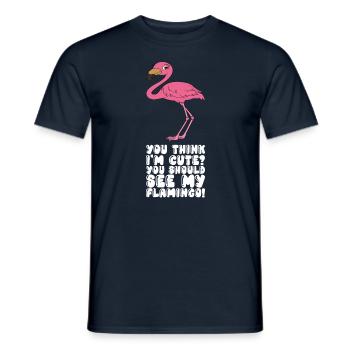 Funny flamingo graphics - Men's T-Shirt - navy - Front - AI Model Male 178 light (178cm)