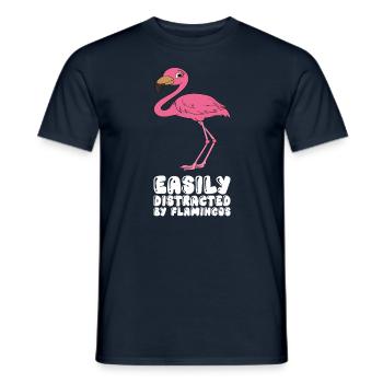Funny flamingo graphics - Men's T-Shirt - navy - Front - AI Model Male 178 light (178cm)