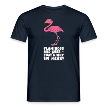 Drôles de graphismes flamants roses - T-shirt homme - marine - Devant - AI Model Male 178 light (178cm)
