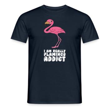Drôles de graphismes flamants roses - T-shirt homme - marine - Devant - AI Model Male 178 light (178cm)