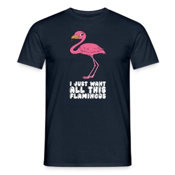 Drôles de graphismes flamants roses - T-shirt homme - marine - Devant - AI Model Male 178 light (178cm)