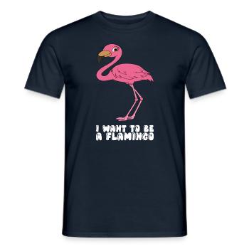 Drôles de graphismes flamants roses - T-shirt homme - marine - Devant - AI Model Male 178 light (178cm)