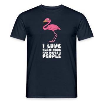 Drôles de graphismes flamants roses - T-shirt homme - marine - Devant - AI Model Male 178 light (178cm)