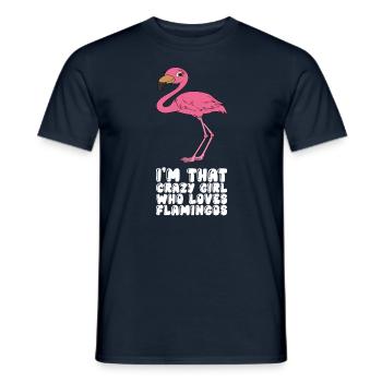 Funny flamingo graphics - Men's T-Shirt - navy - Front - AI Model Male 178 light (178cm)