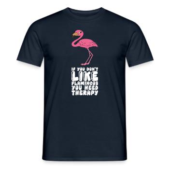 Drôles de graphismes flamants roses - T-shirt homme - marine - Devant - AI Model Male 178 light (178cm)