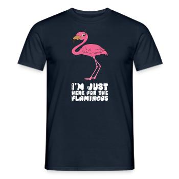 Drôles de graphismes flamants roses - T-shirt homme - marine - Devant - AI Model Male 178 light (178cm)