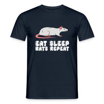 Manger des rats endormis Répéter - T-shirt homme - marine - Devant - AI Model Male 178 light (178cm)