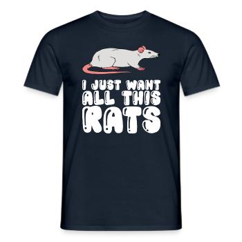 Je veux juste tous ces rats - T-shirt homme - marine - Devant - AI Model Male 178 light (178cm)