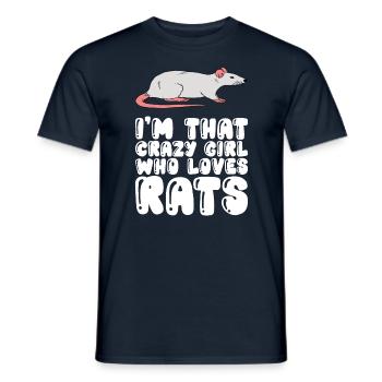Je suis la fille folle qui aime les rats - T-shirt homme - marine - Devant - AI Model Male 178 light (178cm)