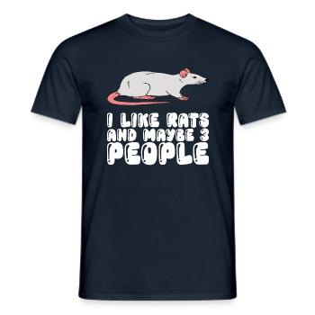 Ich Mag Ratten Und Vielleicht 3 Menschen - Männer T-Shirt - Navy - Vorne - AI Model Male 178 light (178cm)