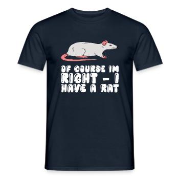 Bien sûr que j’ai raison, j’ai un rat - T-shirt homme - marine - Devant - AI Model Male 178 light (178cm)