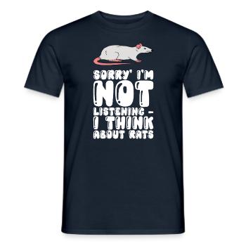 Sorry, Ich Höre Nicht Zu, Ich Denke An Ratten - Männer T-Shirt - Navy - Vorne - AI Model Male 178 light (178cm)