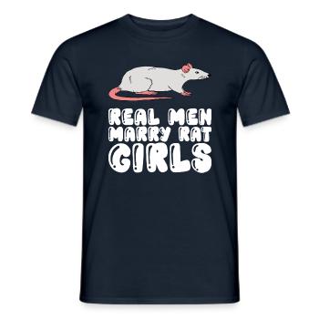 Real Men Marry Rat Girls - Men's T-Shirt - navy - Front - AI Model Male 178 light (178cm)