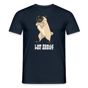 I Am Really Pug Addict - Men's T-Shirt - navy - Front - AI Model Male 178 light (178cm)