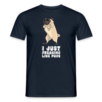 I Just Freaking Like Pugs - Men's T-Shirt - navy - Front - AI Model Male 178 light (178cm)