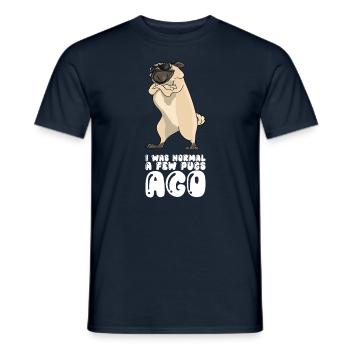 I Was Normal A Few Pugs Ago - Men's T-Shirt - navy - Front - AI Model Male 178 light (178cm)