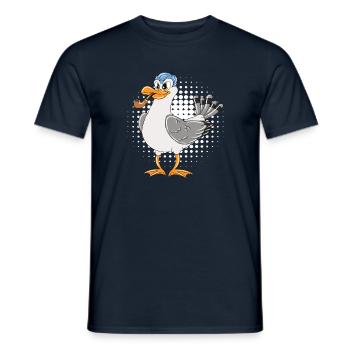 Capitaine Seagull Mer Baltique Mer du Nord Drôles de Mouettes - T-shirt homme - marine - Devant - AI Model Male 178 light (178cm)