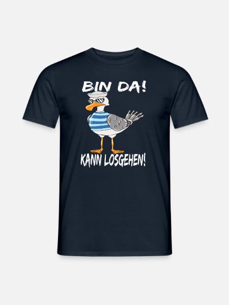 Nordsee Möwe Ostsee Urlaub Bin Da Kann Losgehen - Männer T-Shirt - Navy