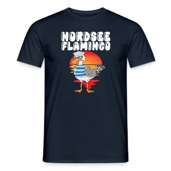Norddeutsche Sprüche Möwe Nordsee Flamingo Möwe - Männer T-Shirt - Navy - Vorne - AI Model Male 178 light (178cm)