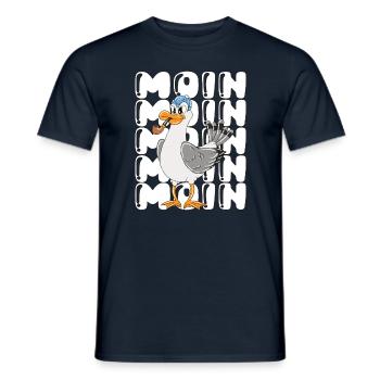 Moin Norddeutsch Möwe Mit Pfeife Lustige Möwe - Männer T-Shirt - Navy - Vorne - AI Model Male 178 light (178cm)