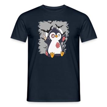 Halloween Zombie Animals Halloween Penguin - Men's T-Shirt - navy - Front - AI Model Male 178 light (178cm)