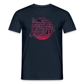 Chat graphique Retro Cat pour les propriétaires de chats - T-shirt homme - marine - Devant - AI Model Male 178 light (178cm)