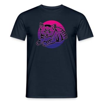 Chat graphique Retro Cat pour les propriétaires de chats - T-shirt homme - marine - Devant - AI Model Male 178 light (178cm)