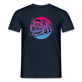 Retro Cat Graphic Cat for Cat Owners - Men's T-Shirt - navy - Front - AI Model Male 178 light (178cm)