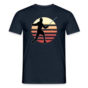 Escrime Escrime Escrime sportive - T-shirt homme - marine - Devant - AI Model Male 178 light (178cm)