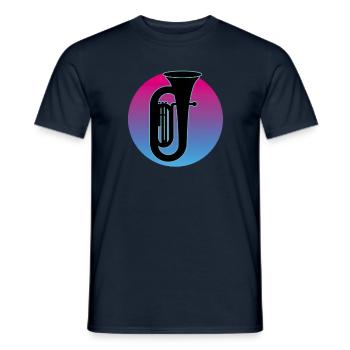 Joueur de tuba Tuba Instrument de musique - T-shirt homme - marine - Devant - AI Model Male 178 light (178cm)