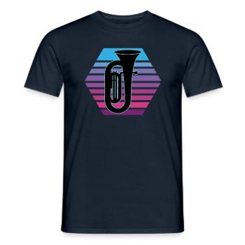 Joueur de tuba Tuba Instrument de musique - T-shirt homme - marine - Devant - AI Model Male 178 light (178cm)