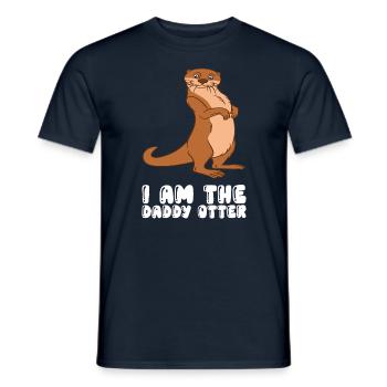 Petits jeux de mots sur les loutres et blagues sur les loutres - T-shirt homme - marine - Devant - AI Model Male 178 light (178cm)
