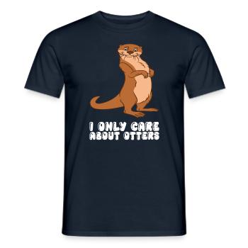 Petits jeux de mots sur les loutres et blagues sur les loutres - T-shirt homme - marine - Devant - AI Model Male 178 light (178cm)