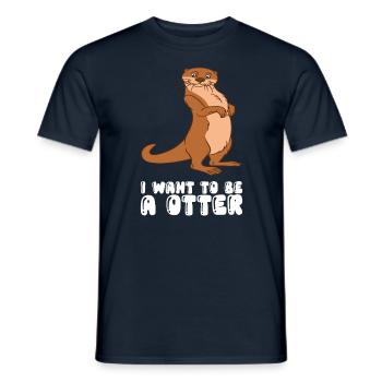 Petits jeux de mots sur les loutres et blagues sur les loutres - T-shirt homme - marine - Devant - AI Model Male 178 light (178cm)
