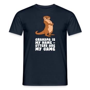 Petits jeux de mots sur les loutres et blagues sur les loutres - T-shirt homme - marine - Devant - AI Model Male 178 light (178cm)
