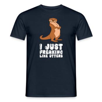 Niedliche Otter-Wortspiele Und Otter-Witze - Männer T-Shirt - Navy - Vorne - AI Model Male 178 light (178cm)