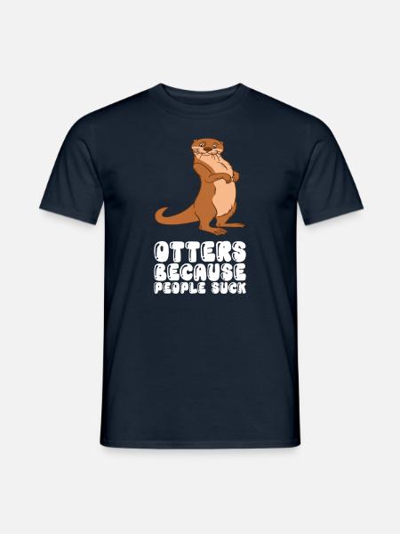 Niedliche Otter-Wortspiele Und Otter-Witze - Männer T-Shirt - Navy
